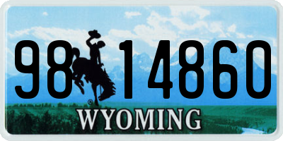 WY license plate 9814860