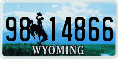 WY license plate 9814866
