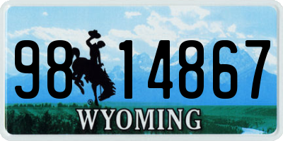 WY license plate 9814867