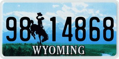 WY license plate 9814868