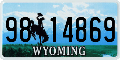 WY license plate 9814869