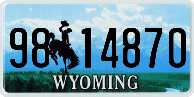 WY license plate 9814870
