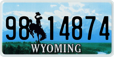 WY license plate 9814874