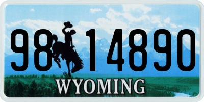 WY license plate 9814890