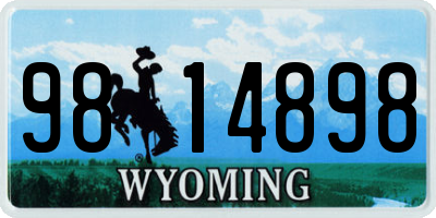 WY license plate 9814898