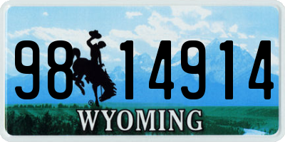 WY license plate 9814914