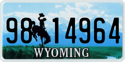 WY license plate 9814964