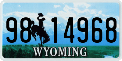 WY license plate 9814968