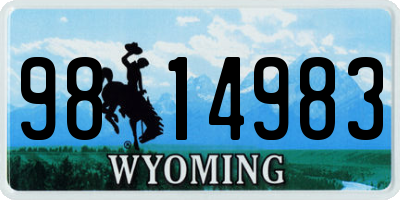WY license plate 9814983