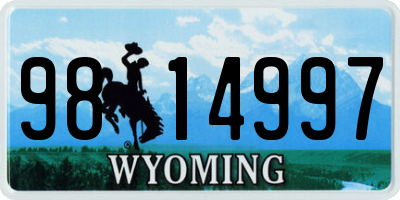 WY license plate 9814997