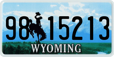 WY license plate 9815213