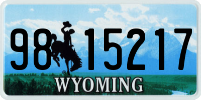 WY license plate 9815217