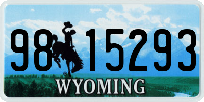 WY license plate 9815293
