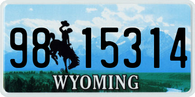 WY license plate 9815314