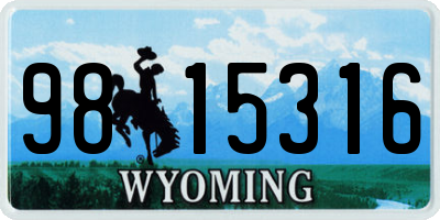 WY license plate 9815316