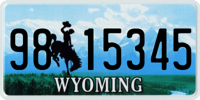 WY license plate 9815345