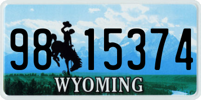 WY license plate 9815374