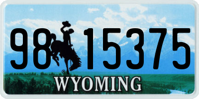 WY license plate 9815375