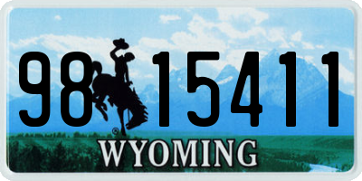 WY license plate 9815411