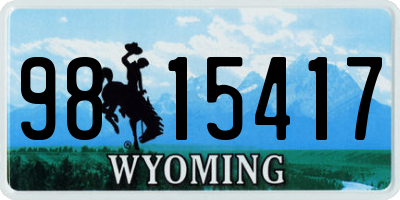WY license plate 9815417