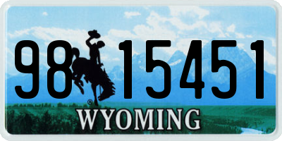 WY license plate 9815451