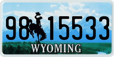 WY license plate 9815533