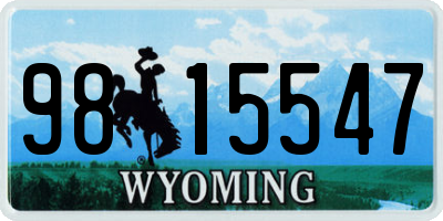 WY license plate 9815547
