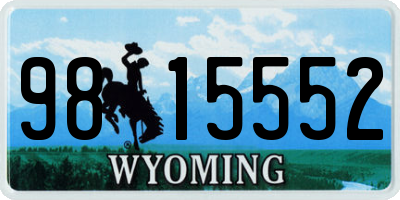 WY license plate 9815552