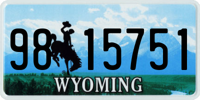 WY license plate 9815751