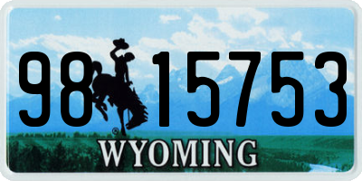 WY license plate 9815753