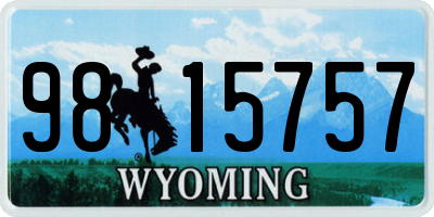 WY license plate 9815757