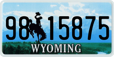 WY license plate 9815875
