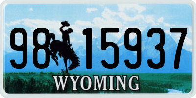 WY license plate 9815937