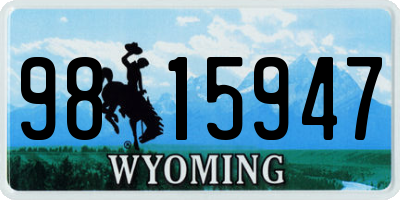WY license plate 9815947