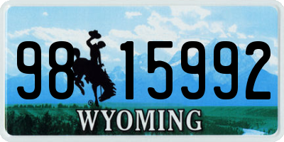 WY license plate 9815992