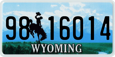 WY license plate 9816014