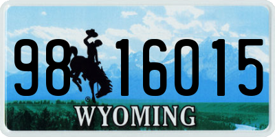 WY license plate 9816015