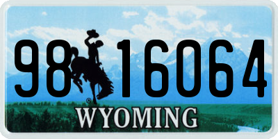 WY license plate 9816064