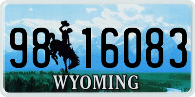 WY license plate 9816083