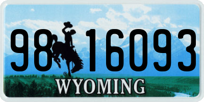 WY license plate 9816093