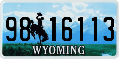 WY license plate 9816113