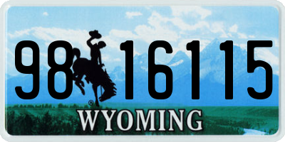 WY license plate 9816115