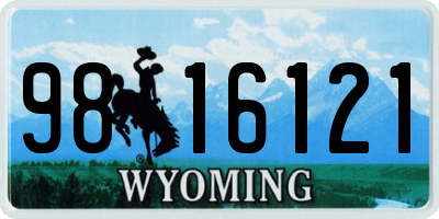 WY license plate 9816121