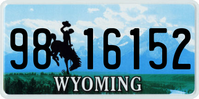 WY license plate 9816152