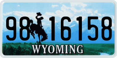 WY license plate 9816158