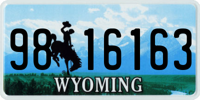 WY license plate 9816163