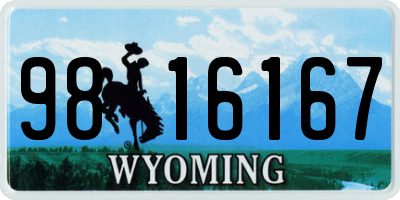 WY license plate 9816167