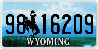 WY license plate 9816209