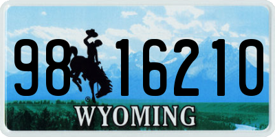 WY license plate 9816210