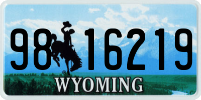 WY license plate 9816219